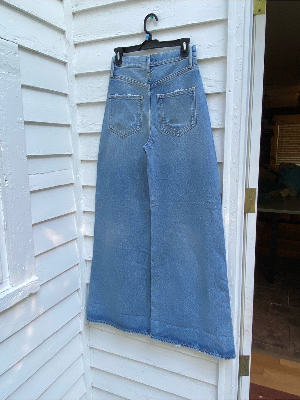 We The Free High Rise Blue Jeans Elephant Flare Bell Wide Leg Bottoms - Picture 8 of 10